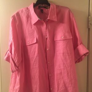 Lauren Ralph Lauren Button Up Linen Shirt NWOT